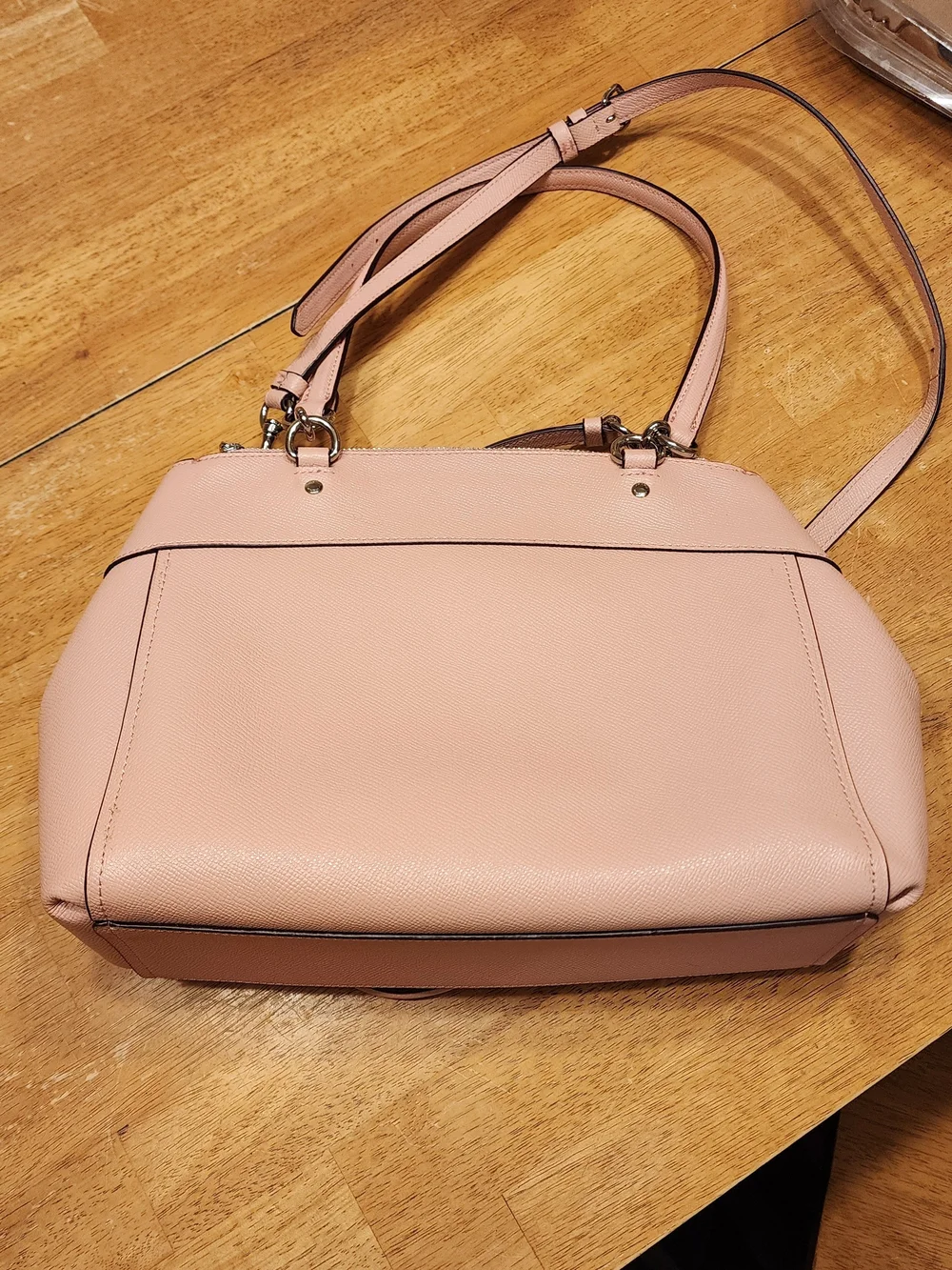 Coach Brooke Carryall Satchel in blush pink crossgrain leather, silver Hardware
